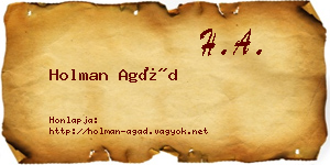 Holman Agád névjegykártya